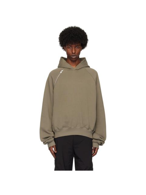 Boris Bidjan Saberi SSENSE Exclusive Khaki Cotton Hoodie | REVERSIBLE