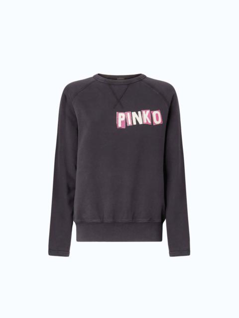 PINKO QUIET IS THE NEW PUNK SWAN-PRINT SWEATSHIRT