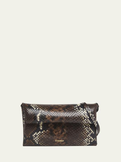 Small Envelope Python-Print Shoulder Bag