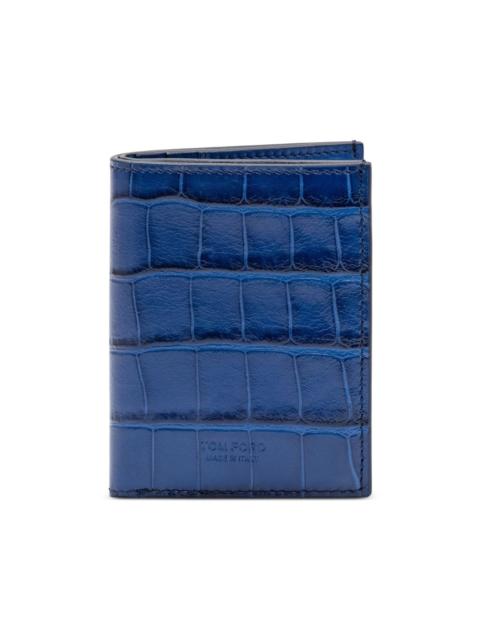 TOM FORD crocodile-effect folding card holder