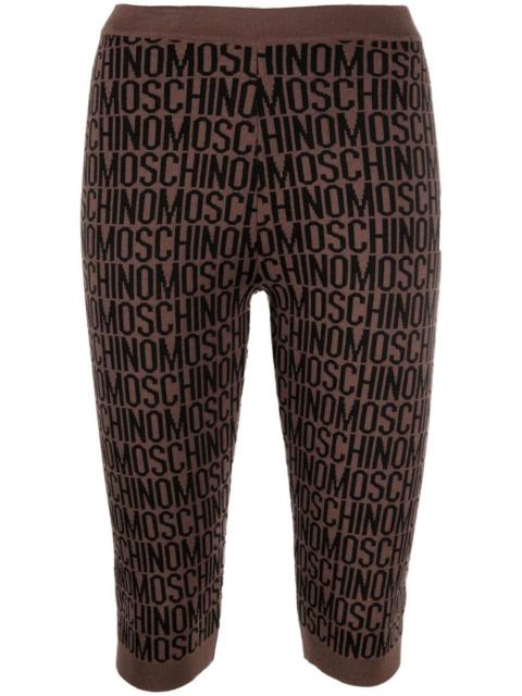 Moschino monogram-print knitted leggings