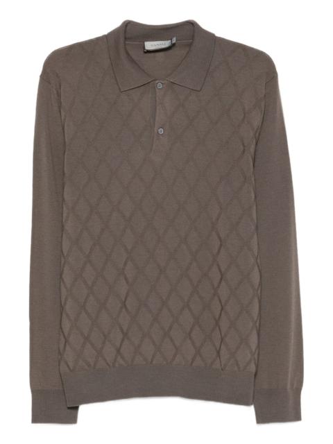 Canali diamond-pattern polo shirt