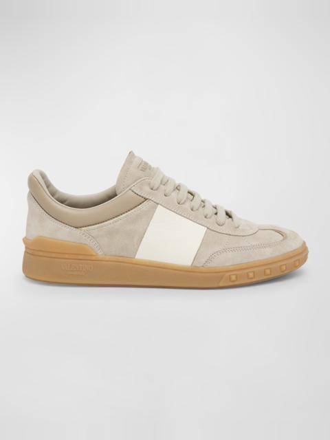Valentino Upvillage Bicolor Stripe Low-Top Sneakers