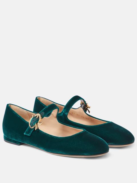 Mary Ribbon velvet ballet flats