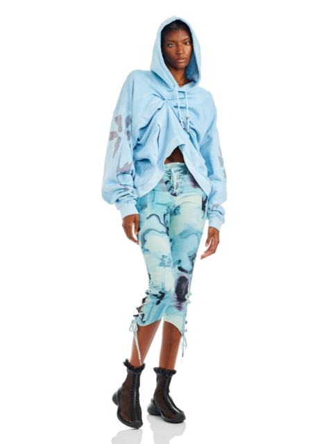 Collina Strada SKY FLOWERS DRAPED HOODIE