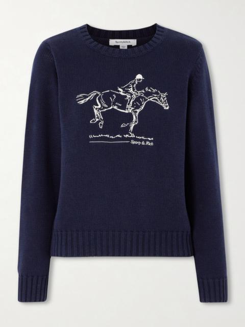 Sporty & Rich Embroidered Cotton Sweater