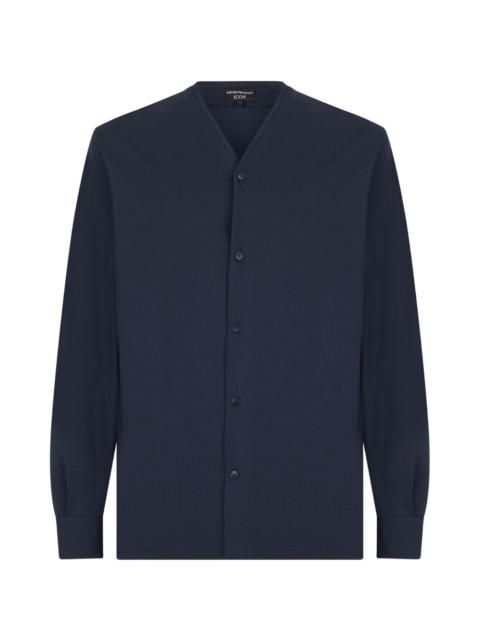 EMPORIO ARMANI icon buttoned v-neck shirt