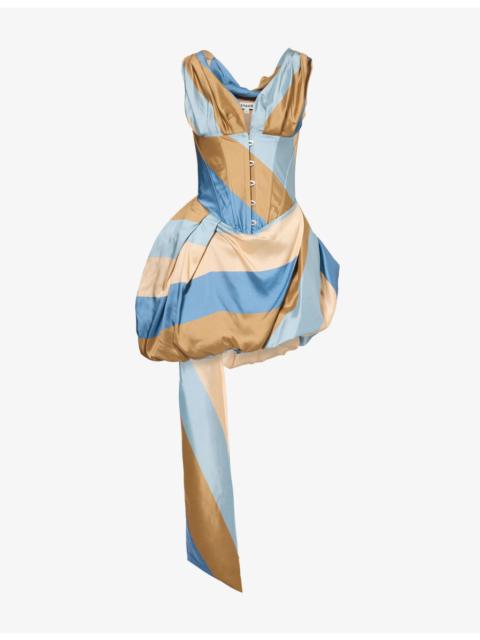 STAUD Fabianne Stripe Silk Mini Dress
