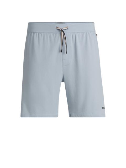 BOSS STRETCH-COTTON PAJAMA SHORTS WITH LOGO PRINT