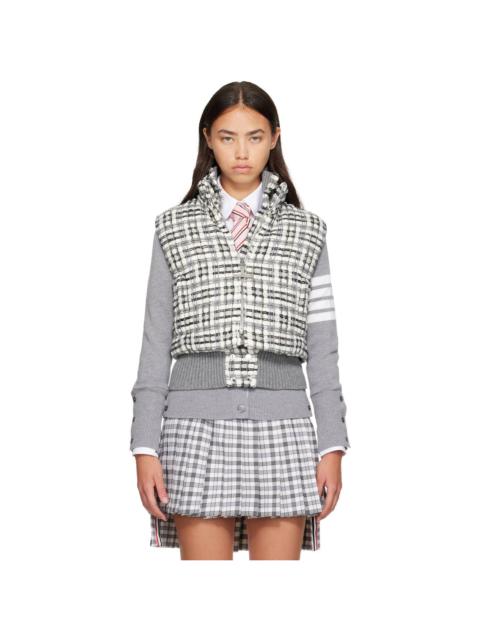 Thom Browne Gray Organza Ribbon Tweed Down Vest