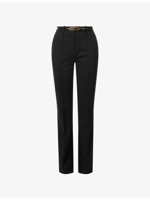 VERONICA BEARD Gracie Belted Stretch-Wool Trousers