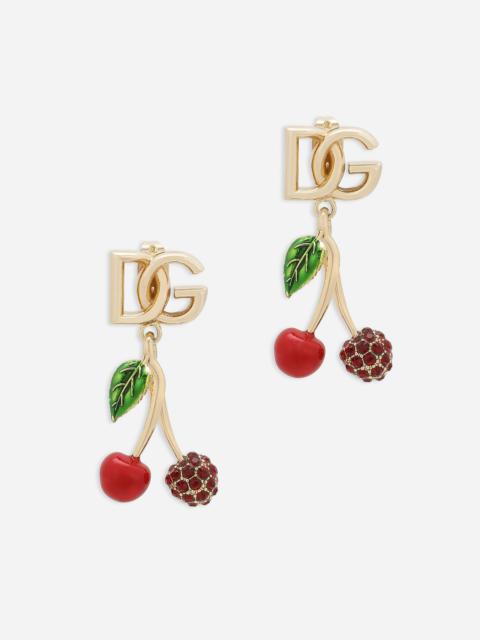 Earrings with DG logo and cherries
