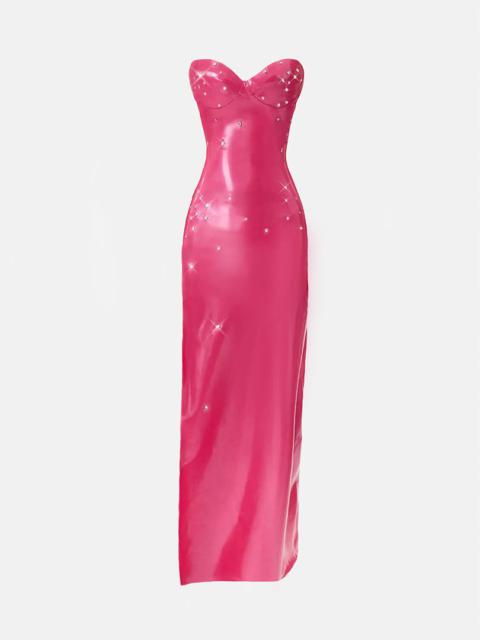 POSTER GIRL BUNNY LATEX MAXI DRESS