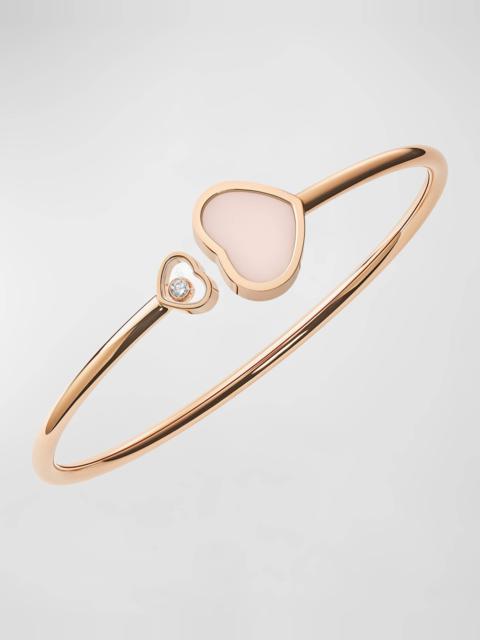 Happy Hearts 18K Rose Gold Pink Opal & Diamond Bracelet, Size Medium