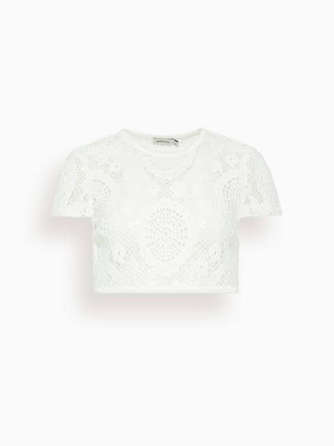 Lidie Short Sleeve Top in White