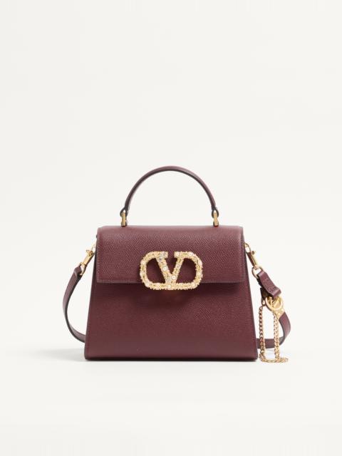 Valentino VALENTINO GARAVANI VSLING SMALL HANDBAG IN GRAINY CALFSKIN WITH JEWEL LOGO