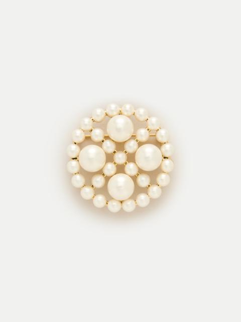 J.CREW Circular pearl brooch