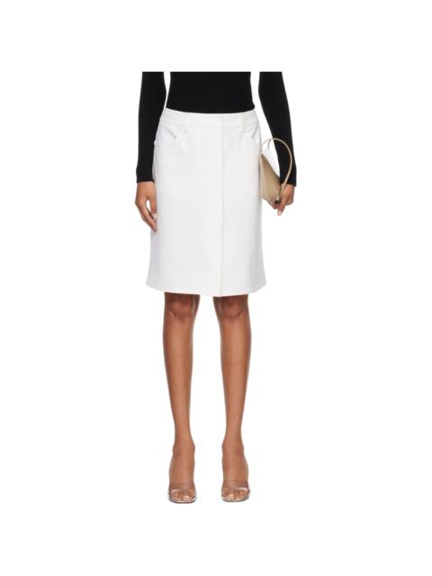 courrèges White Stretch Twill Snap Pencil Midi Skirt