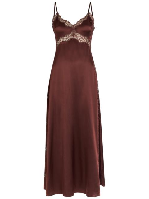 Reformation Reformation Ericka Lace-trim Silk Midi Slip Dress