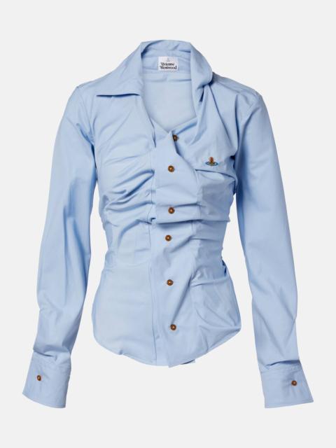 Vivienne Westwood Orb gathered cotton poplin shirt