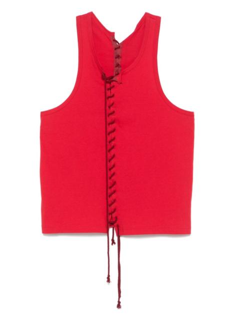 Yohji Yamamoto lace-up tank top