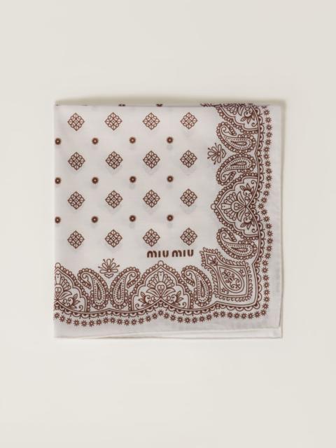 Miu Miu Printed poplin scarf