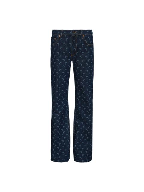 Marine Serre Midnight Blue Denim Flare Jeans