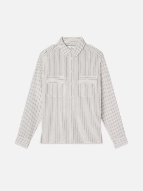 The Striped Pocket Shirt in Cream Multi