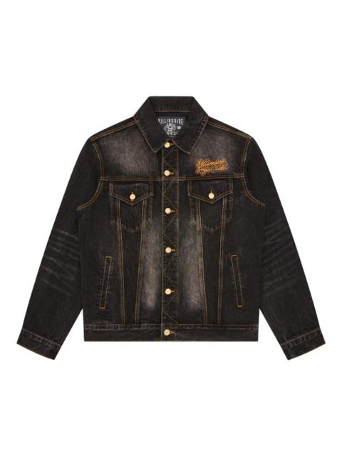 BILLIONAIRE BOYS CLUB Script Cord Collar embroidered denim jacket