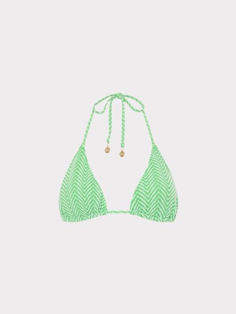 MILLY Verde Chevron Bikini Top