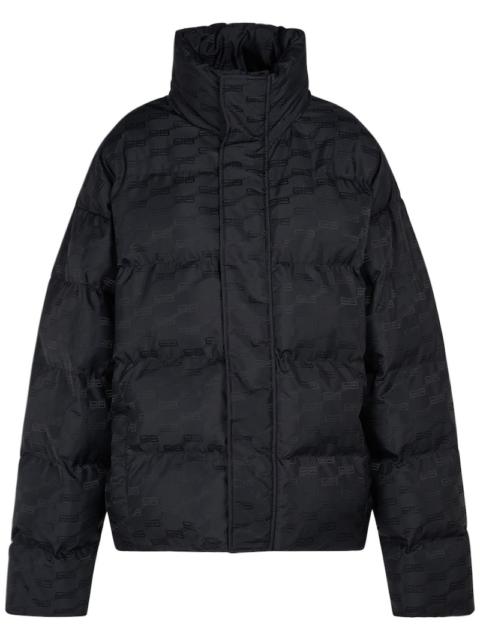 Monogram jacquard nylon puffer jacket