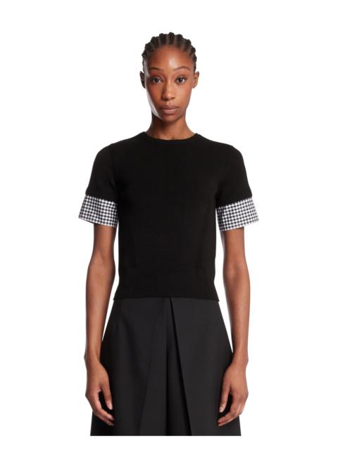 JUUN.J Black T-Shirt with Check Inserts