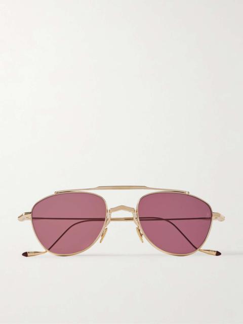 JACQUES MARIE MAGE Flynn Aviator-Style Gold-Tone Beta Titanium Sunglasses