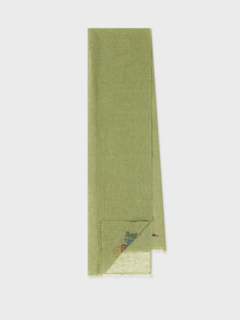 Paul Smith 'Love' Embroidered Linen Scarf