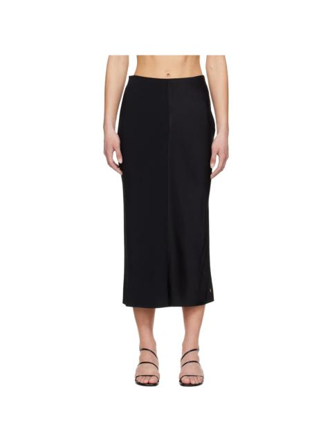 AMI Paris Black Straight Midi Skirt