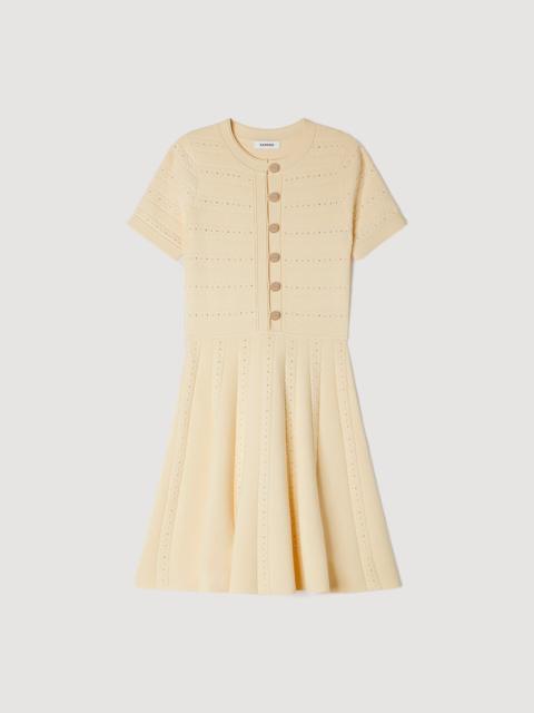 Sandro FLORAL PRINT KNIT MINI DRESS