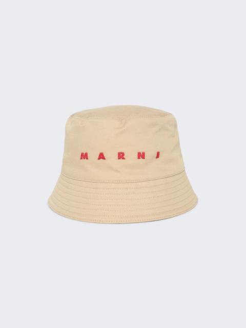 Marni Embroidered Logo Bucket Hat Buttercream
