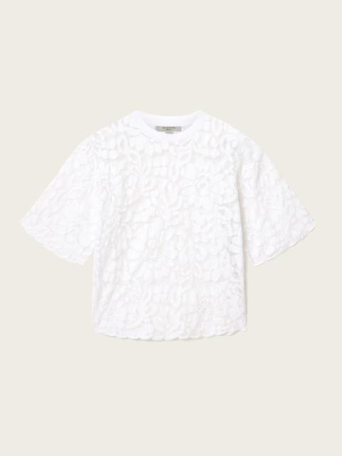 ALLSAINTS AMELIE OVERSIZED SHORT SLEEVE LACE T-SHIRT