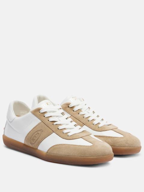 Tod's Suede-trimmed leather sneakers