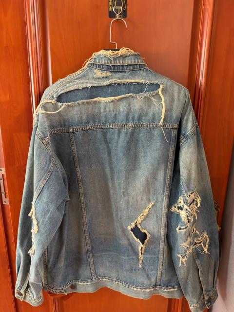 BALENCIAGA Balenciaga Lightning Distressed Denim Jacket