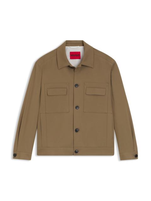 HUGO SLIM-FIT JACKET IN WRINKLE-RESISTANT TWILL