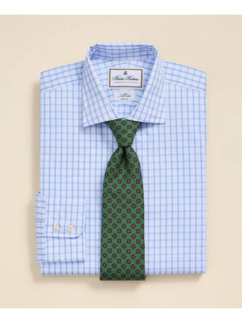Brooks Brothers Luxury Cotton English Spread Collar, Checked Dress Shirt