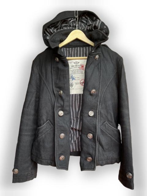 Other Designers PPFM Double Breasted Coat Buttons With Hoodie