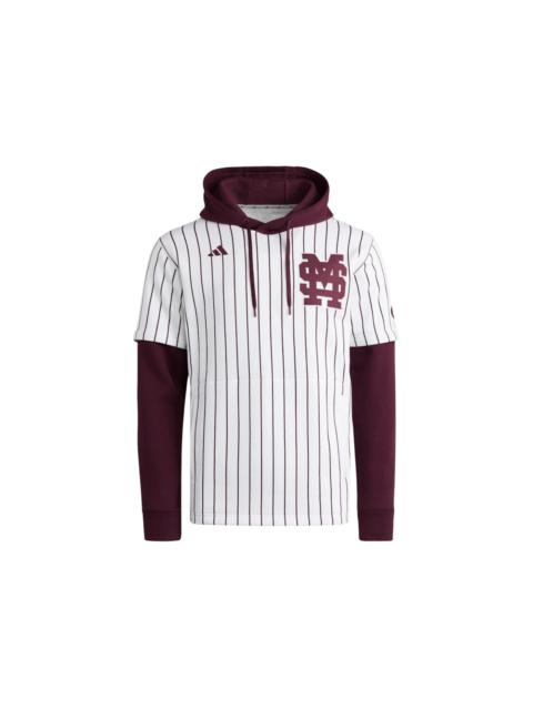 adidas adidas Bulldogs Jersey Hoodie Mississippi State White Team Maroon
