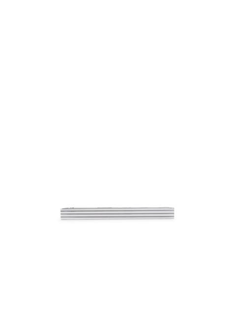 TOM FORD STRIPED WHITE GOLD TIE BAR