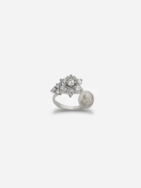 Sicily ring in white gold with diamonds