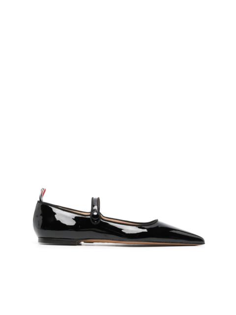Thom Browne POINTED THOM JOHN FLAT IN SOFT PATENT LEATHER