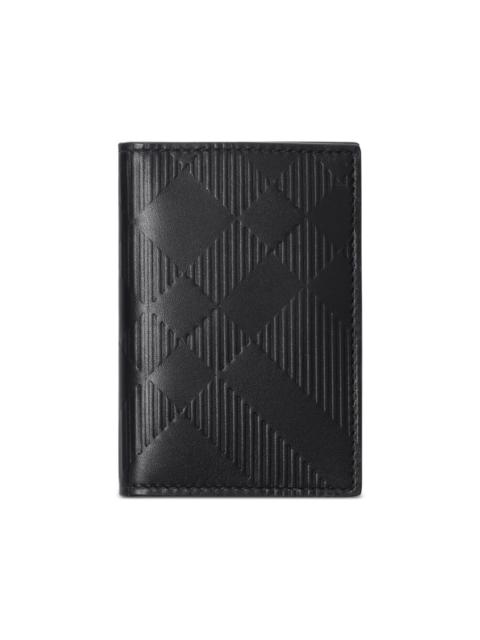 Burberry embossed-Check folding card case