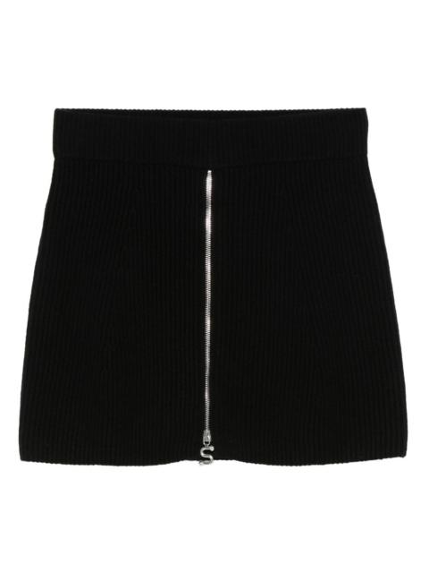 Sportmax ribbed zip-front mini skirt