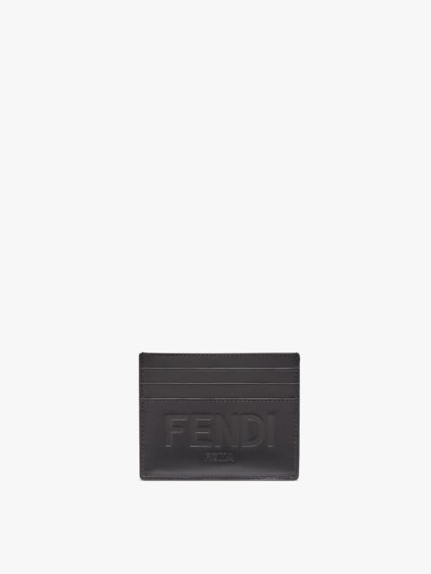 Black leather card holder